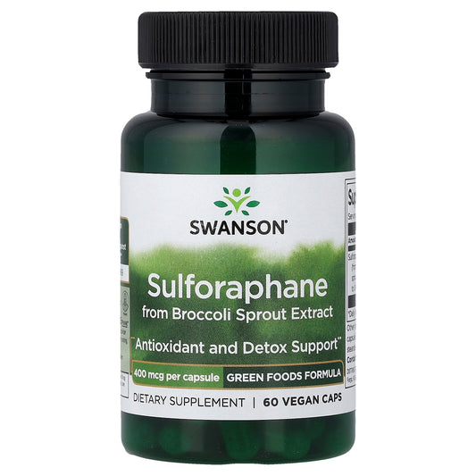 Swanson, Sulforaphane from Broccoli Sprout Extract, 400 mcg, 60 Vegan Caps