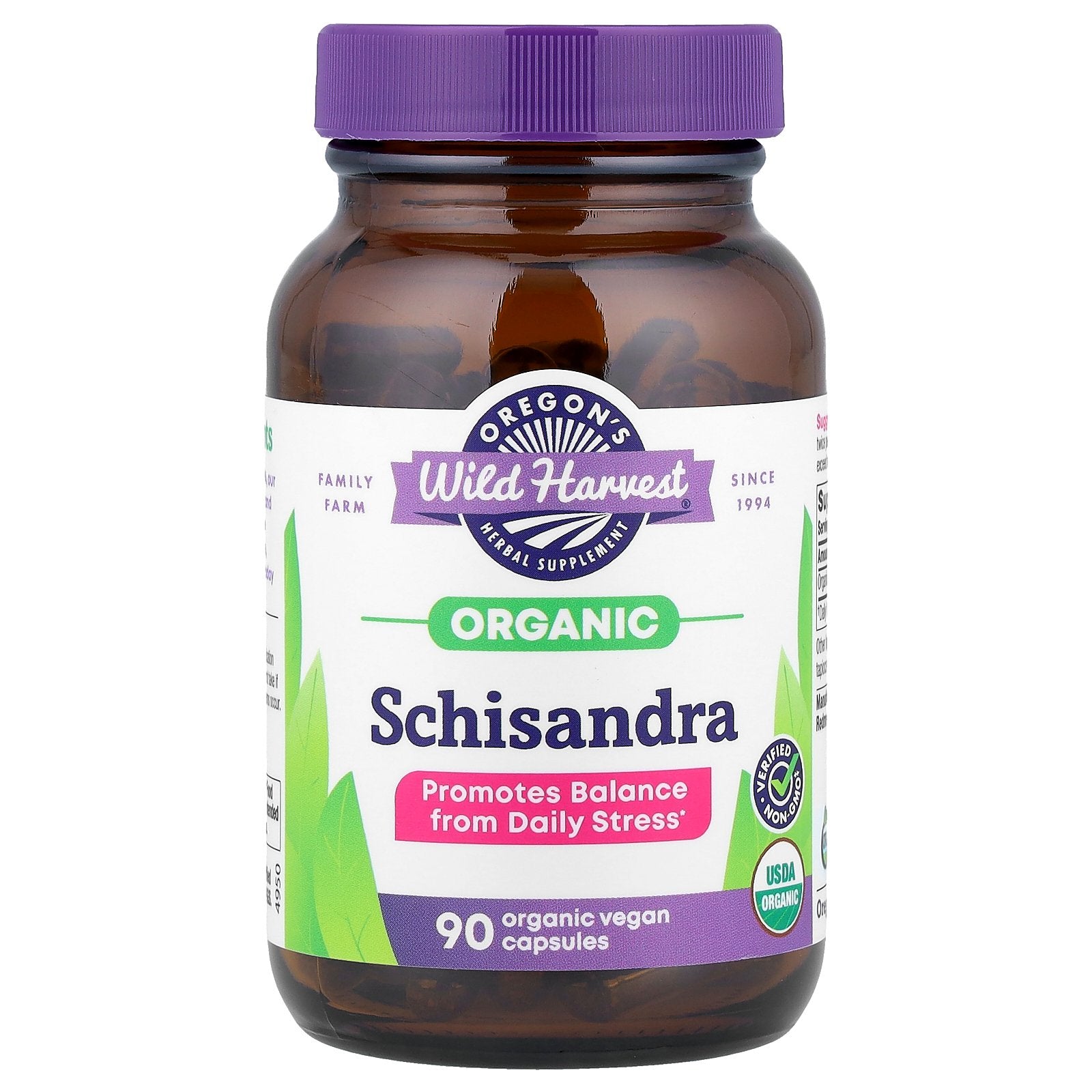 Oregon's Wild Harvest, Organic Schisandra, 90 Organic Vegan Capsules (475 mg per Capsule)