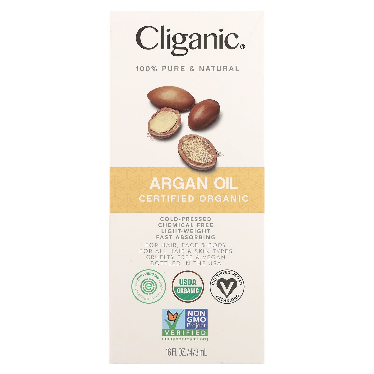 Cliganic, Organic Argan Oil, 16 fl oz (473 ml)