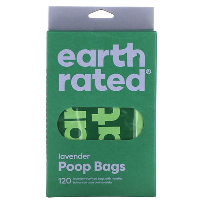 Earth Rated, Dog Poop Bags With Handle, Lavender, 120 Handle Bags