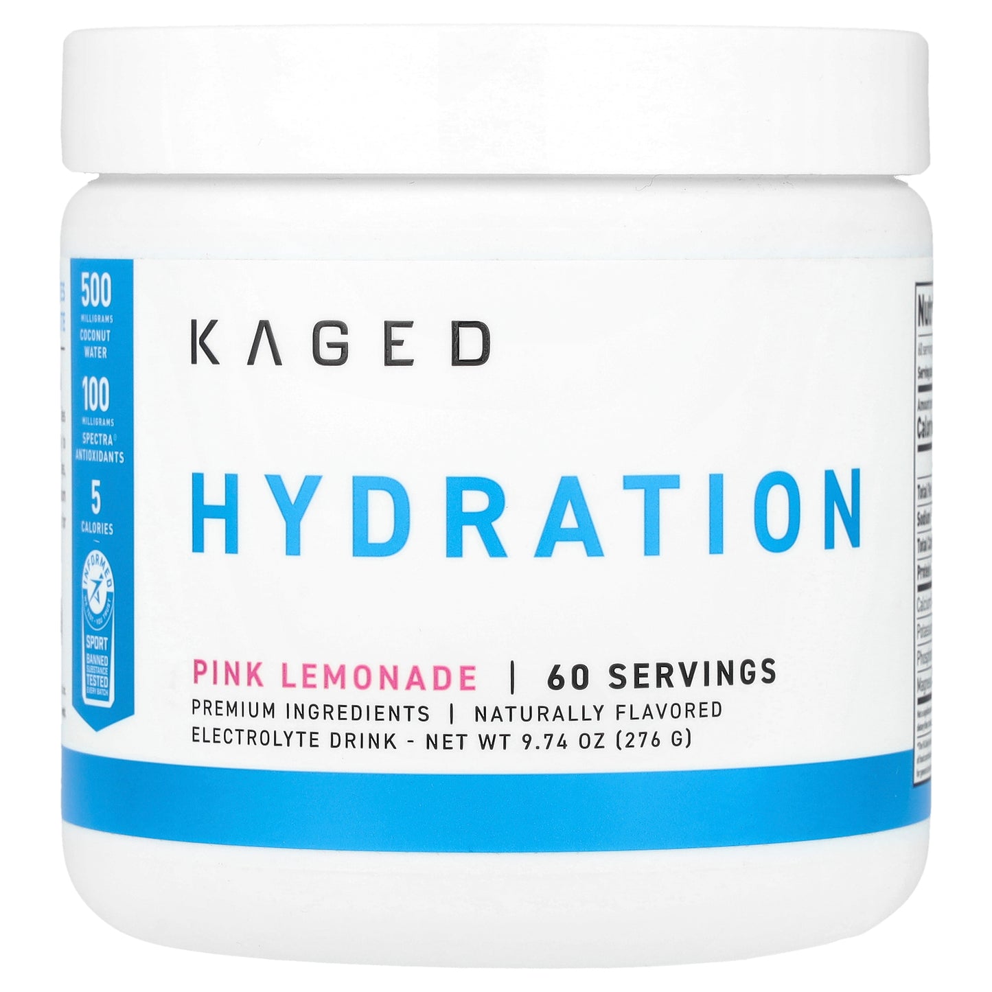 Kaged, Hydration, Pink Lemonade, 9.74 oz (276 g)