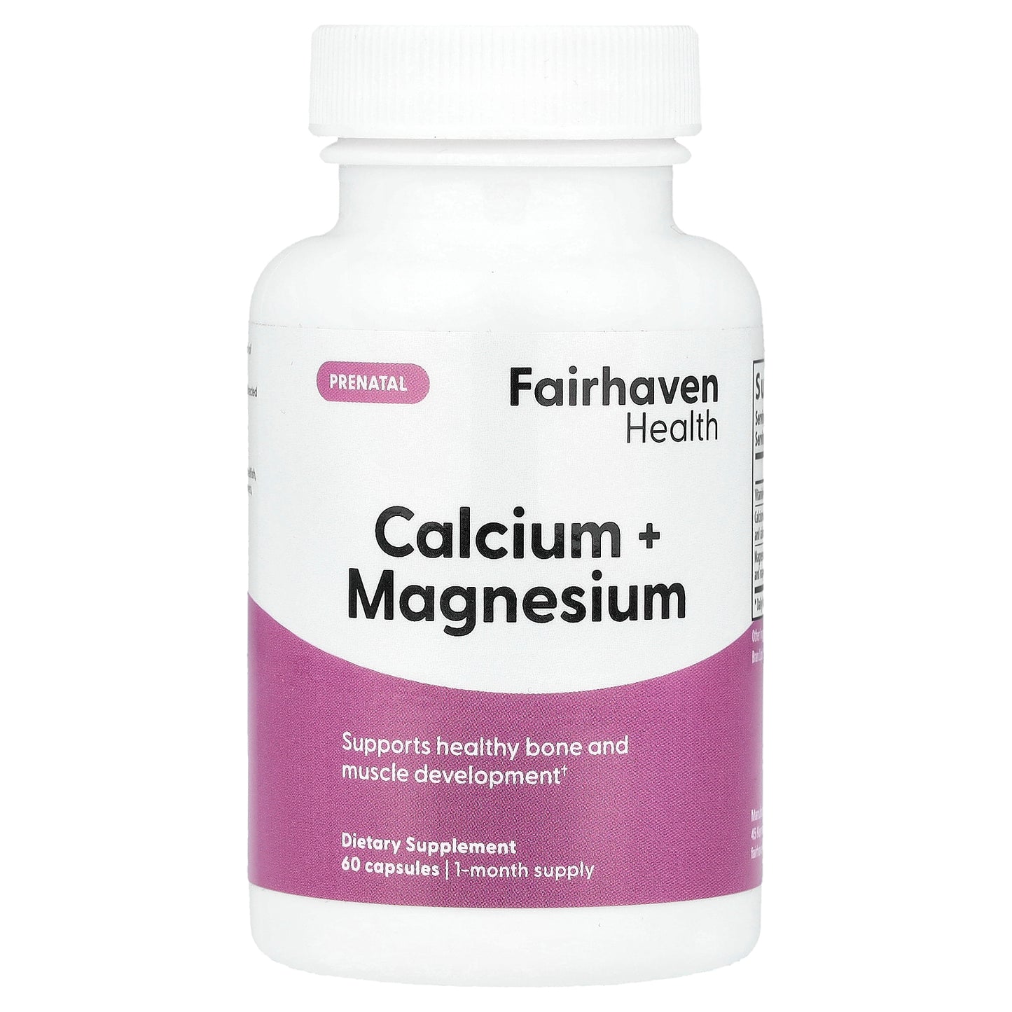 Fairhaven Health, Prenatal, Calcium + Magnesium, 60 Capsules