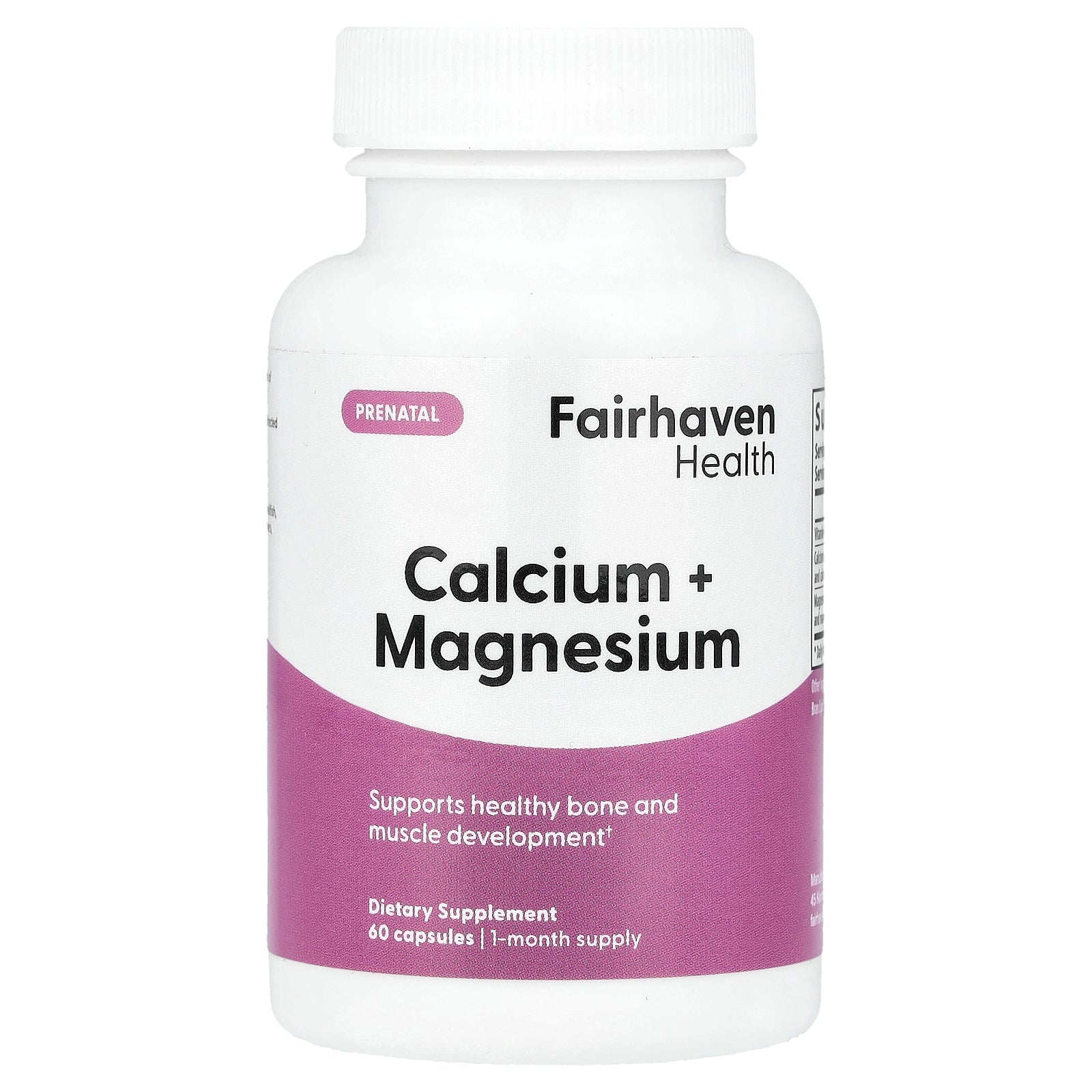 Fairhaven Health, Prenatal, Calcium + Magnesium, 60 Capsules