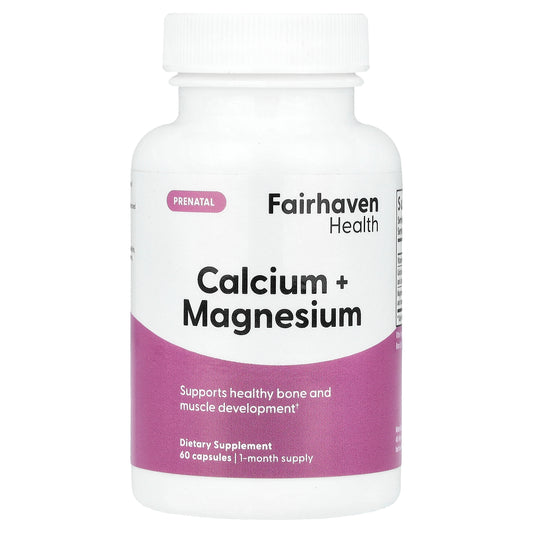 Fairhaven Health, Prenatal, Calcium + Magnesium, 60 Capsules