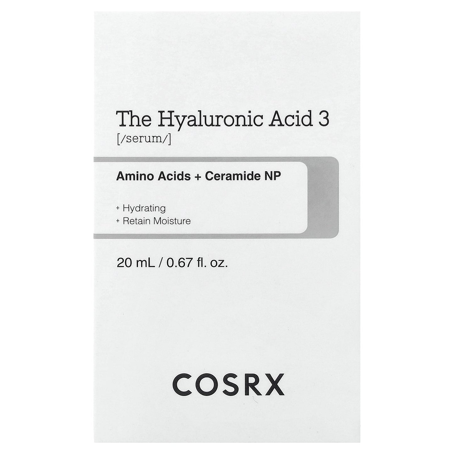 CosRx, The Hyaluronic Acid 3 Serum, 0.67 fl oz (20 ml)