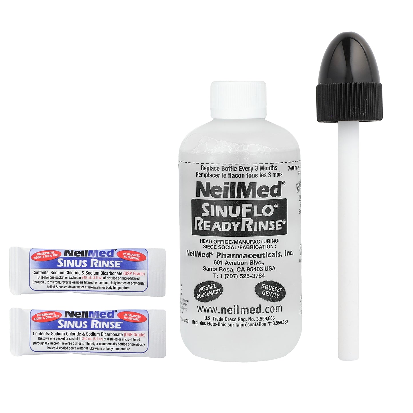 NeilMed, SinuFlo ReadyRinse, Premixed Nasal Wash, 2 Piece Kit