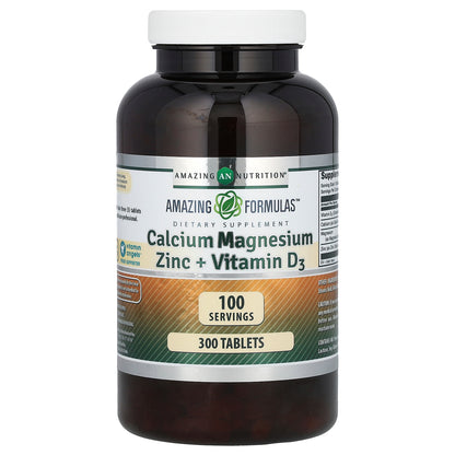Amazing Nutrition, Amazing Formulas, Calcium Magnesium Zinc + Vitamin D3, 300 Tablets