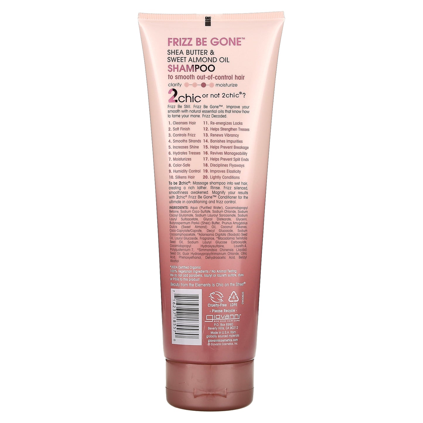 Giovanni, 2chic, Frizz Be Gone Shampoo, Shea Butter + Sweet Almond Oil, 8.5 fl oz (250 ml)