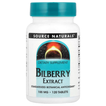 Source Naturals, Bilberry Extract, 100 mg, 120 Tablets