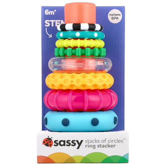 Sassy, Stack of Circles™, Ring Stacker, 6 Months+,  10 Piece Set