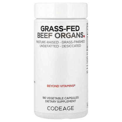 Codeage, Grass-Fed Beef Organs, 180 Vegetable Capsules