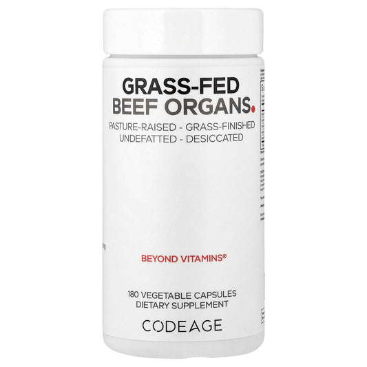 Codeage, Grass-Fed Beef Organs, 180 Vegetable Capsules