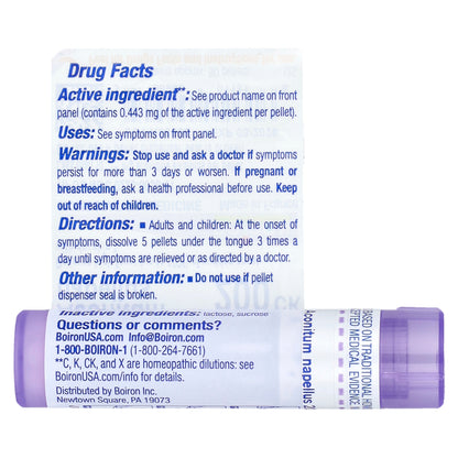 Boiron, Aconitum Napellus, 200CK, Fever Relief, Approx 80 Pellets