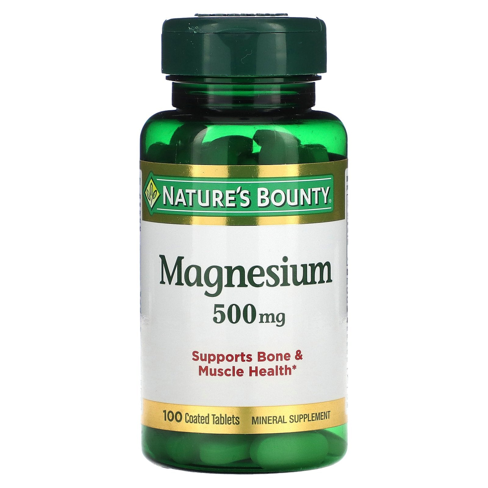 Nature's Bounty, Magnesium, 500 mg, 100 Coated Tablets