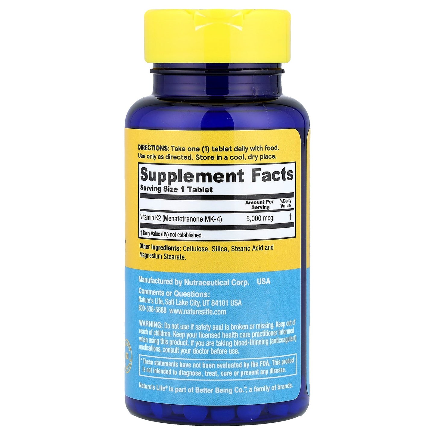 Nature's Life, Revitalizing Vitamin K-2, 5,000 mcg, 60 Tablets