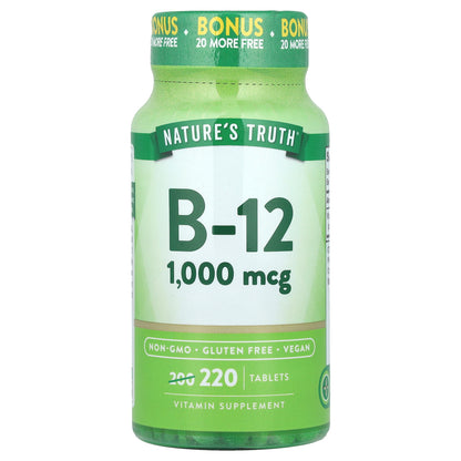 Nature's Truth, Vitamin B-12, 1,000 mcg, 220 Tablets