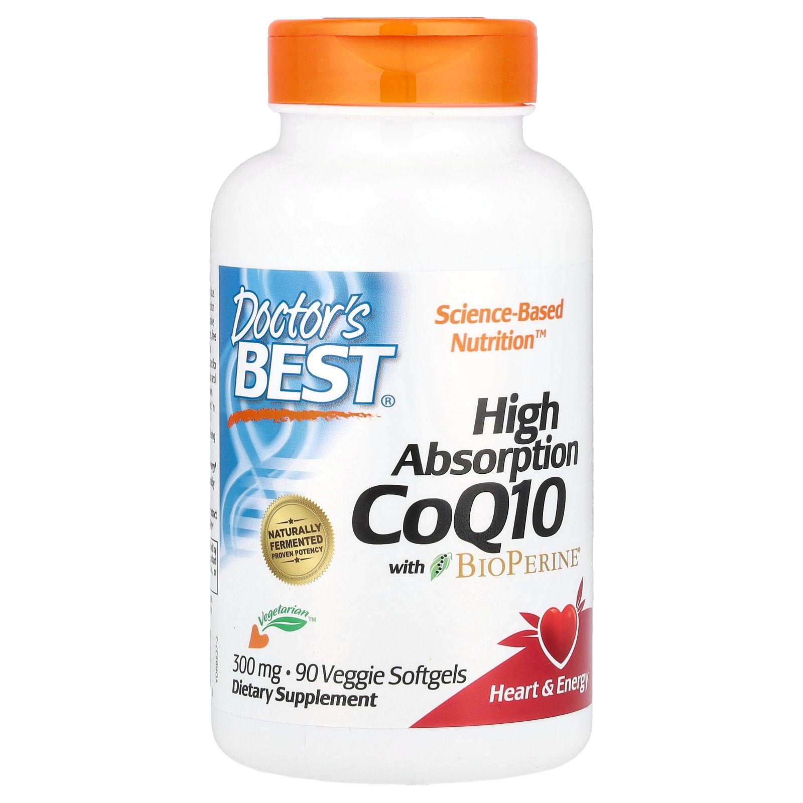 Doctor's Best, High Absorption CoQ10 with BioPerine®, 300 mg, 90 Veggie Softgels