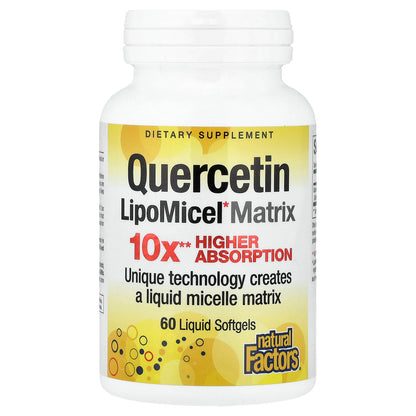 Natural Factors, Quercetin LipoMicel Matrix, 250 mg, 60 Liquid Softgels