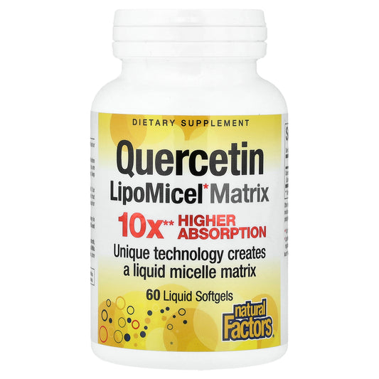 Natural Factors, Quercetin LipoMicel Matrix, 250 mg, 60 Liquid Softgels
