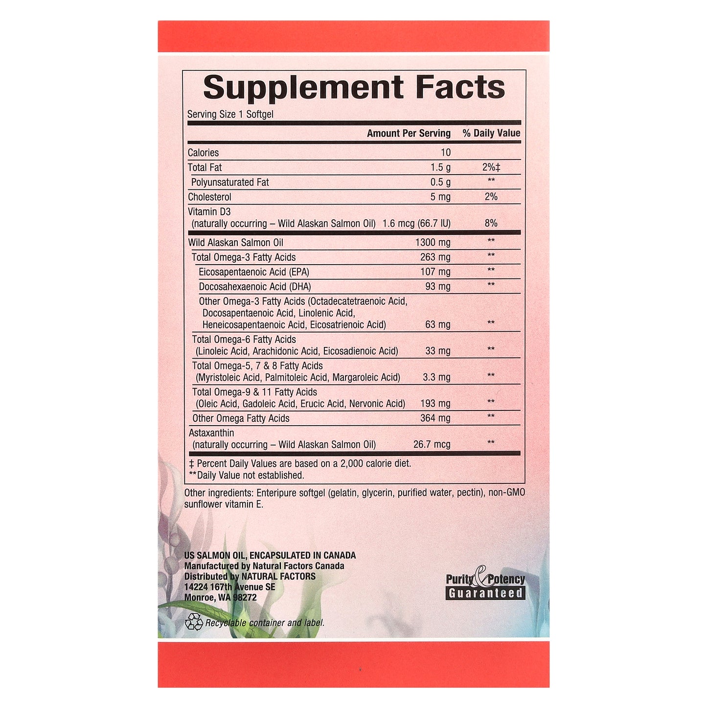 Natural Factors, Complete Omega, 100% Wild Alaskan Salmon Oil, 1,300 mg, 180 Enteripure Softgels