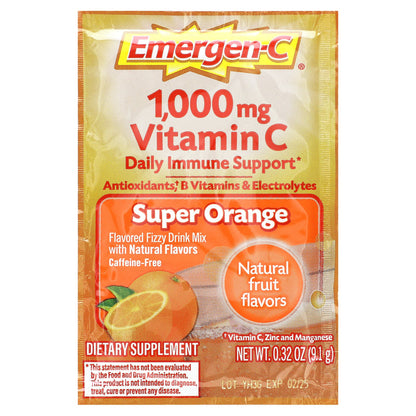 Emergen-C, Vitamin C, Super Orange, 1,000 mg, 30 Packets, 0.32 oz (9.1 g) Each