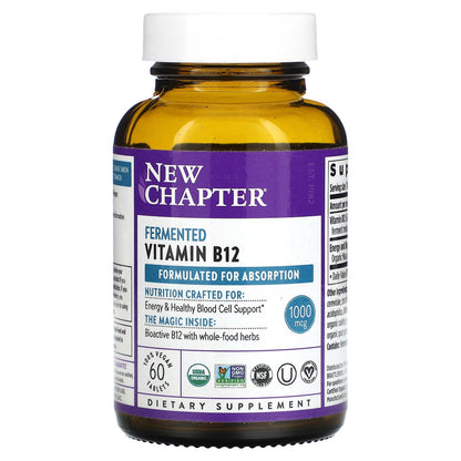 New Chapter, Fermented Vitamin B12, 1,000 mcg, 60 Vegan Tablets