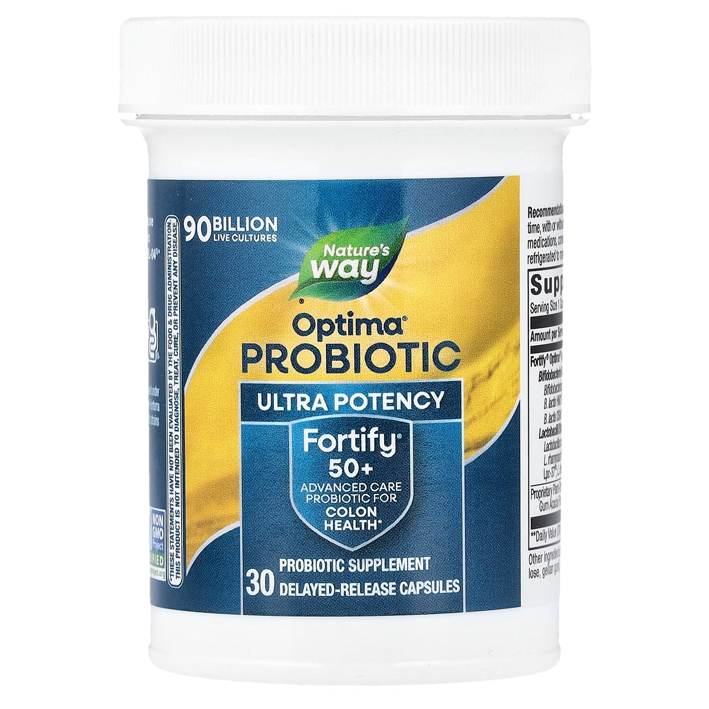 Nature's Way, Optima® Probiotic, Fortify® 50+ , 90 Billion CFU, 30 Delayed-Release Capsules