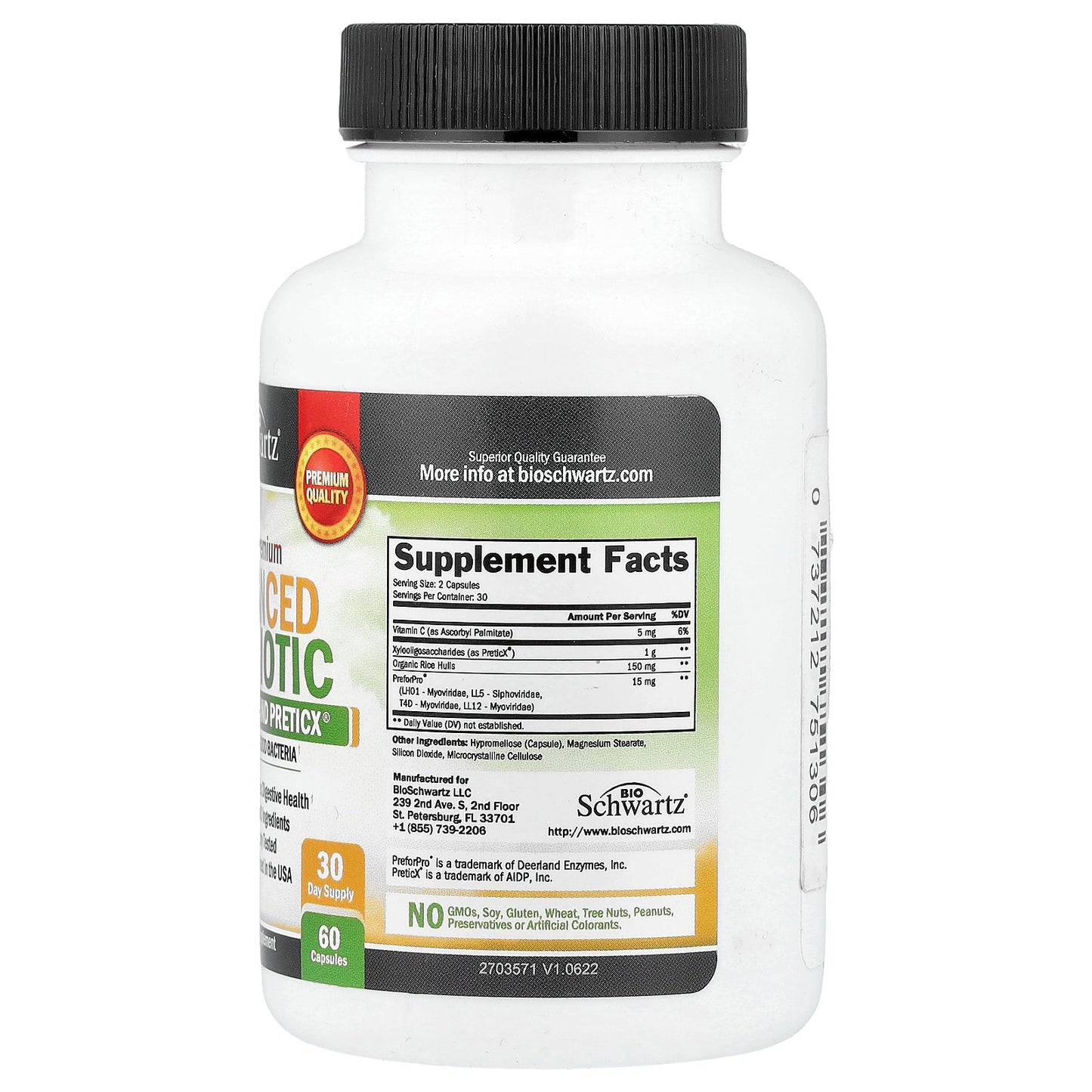 BioSchwartz, Ultra Premium Advanced Prebiotic, 60 Capsules