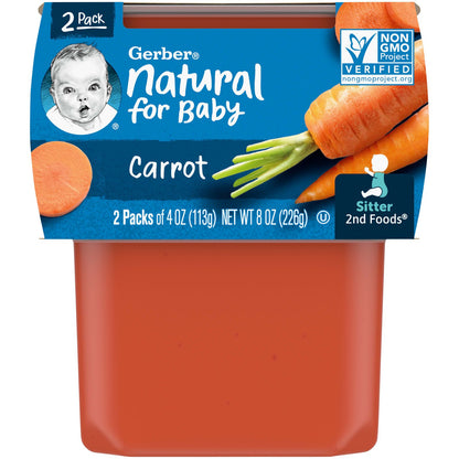 Gerber, Natural for Baby, 2nd Foods®, Carrot, 2 Pack, 4 oz (113 g) Each