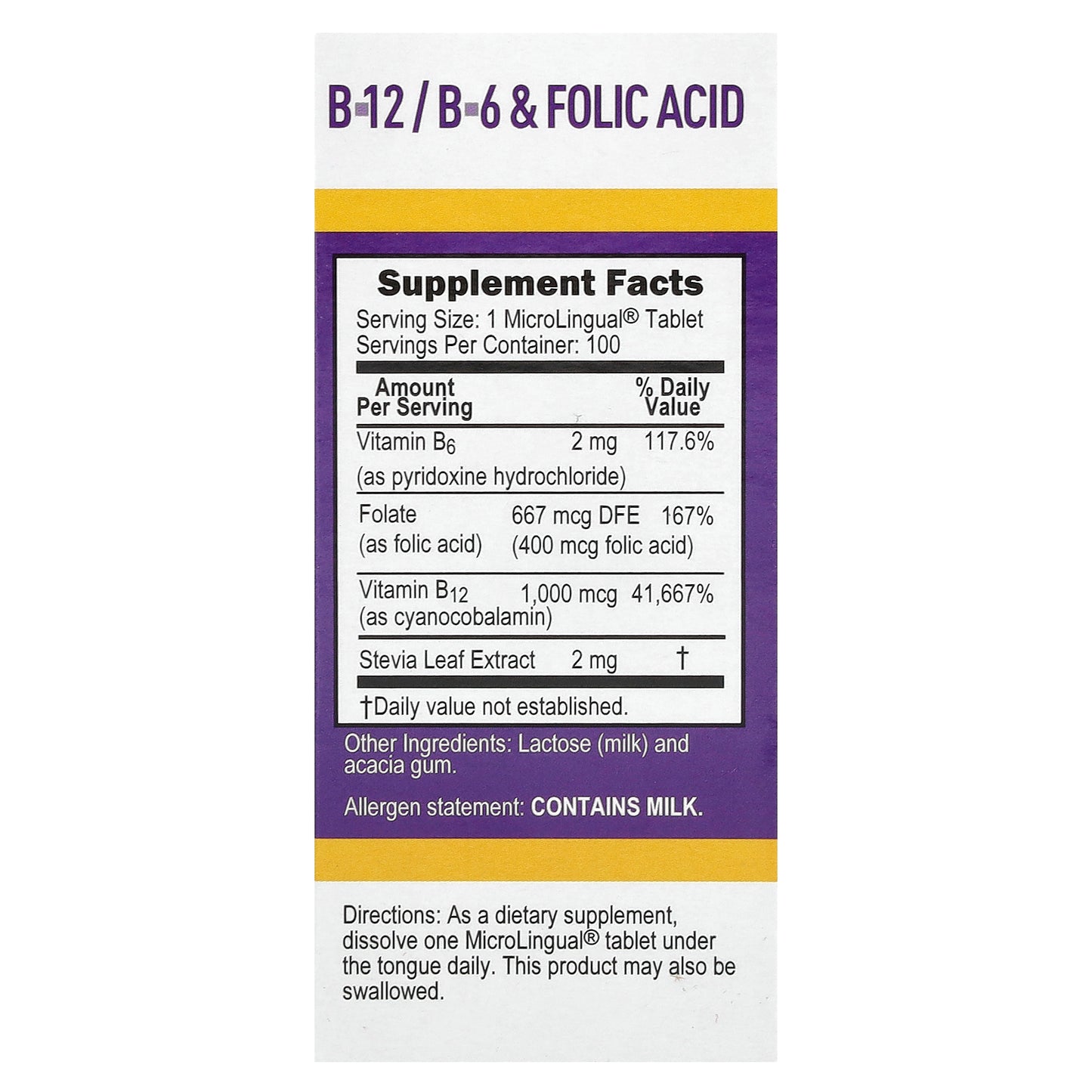 Superior Source, Cyanocobalamin B-12, B-6 & Folic Acid, 100 MicroLingual Instant Dissolve Tablets