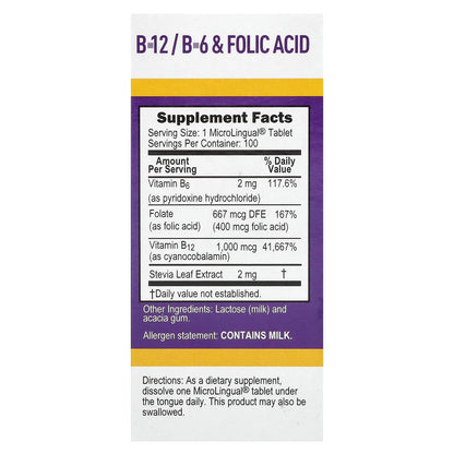 Superior Source, Cyanocobalamin B-12, B-6 & Folic Acid, 100 MicroLingual Instant Dissolve Tablets