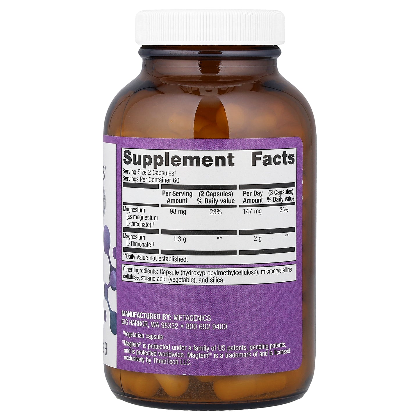 Metagenics, Magnesium L-Threonate, Brain Health, 120 Capsules