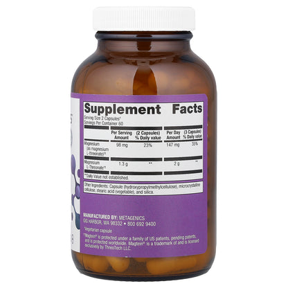 Metagenics, Magnesium L-Threonate, Brain Health, 120 Capsules