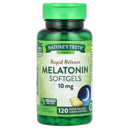 Nature's Truth, Melatonin, Rapid Release, 10 mg, 120 Rapid Release Liquid Softgels