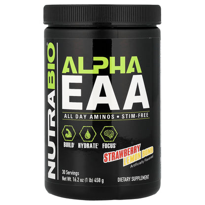 NutraBio, Alpha EAA, Strawberry Lemon Bomb, 1 lb (458 g)