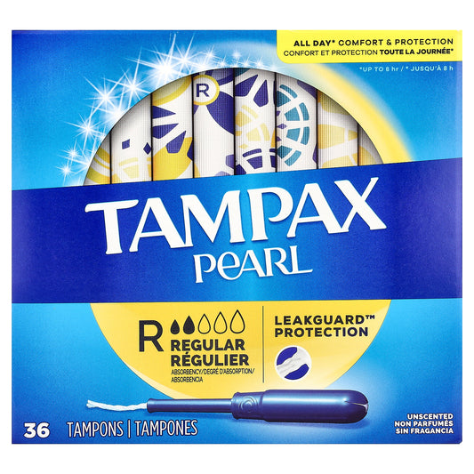 Tampax, Pearl, Regular, Unscented, 36 Tampons