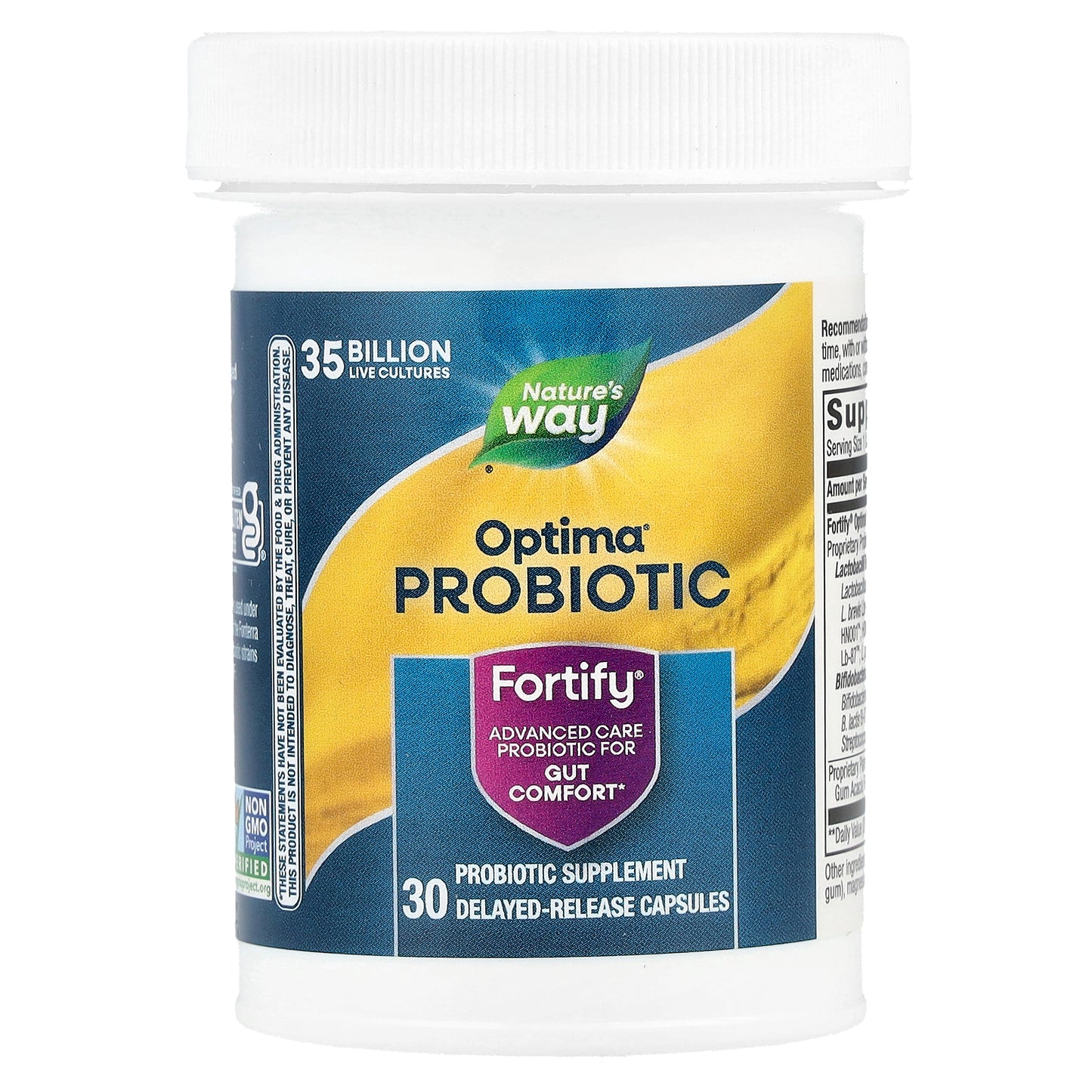 Nature's Way, Optima® Probiotic, Fortify®, Gut Comfort, 35  Billion, 30 Delayed-Release Capsules