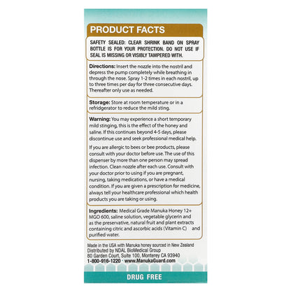 ManukaGuard, Medical Grade Manuka Honey, Nasal Spray, 0.65 fl oz (20 ml)
