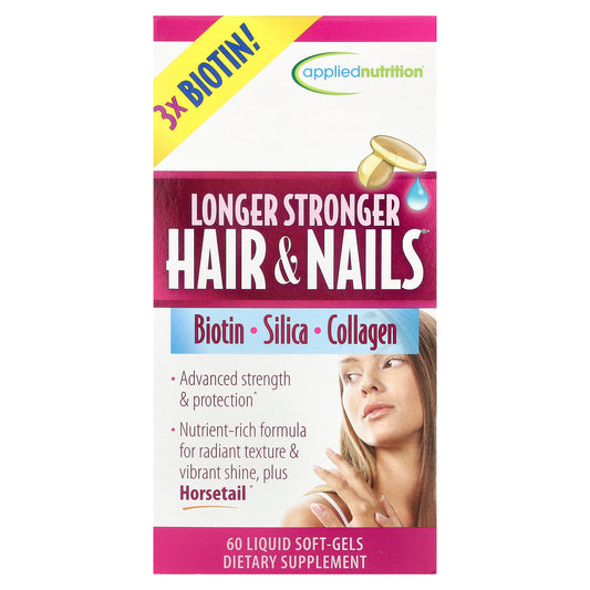 Applied Nutrition, Longer Stronger Hair & Nails®, 60 Liquid Soft-Gels