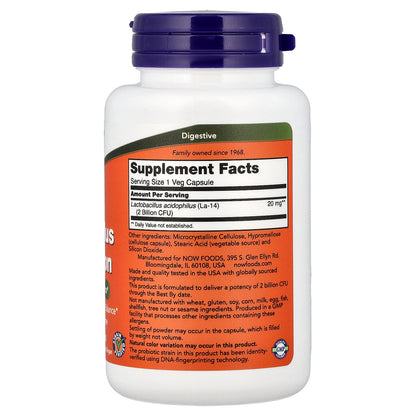 NOW Foods, Acidophilus, 2 Billion CFU, 100 Veg Capsules