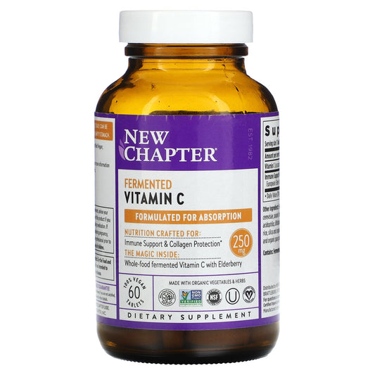 New Chapter, Fermented Vitamin C, 250 mg, 60 Vegan Tablets