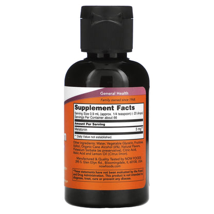 NOW Foods, Liquid Melatonin, 3 mg, 2 fl oz (59 ml)