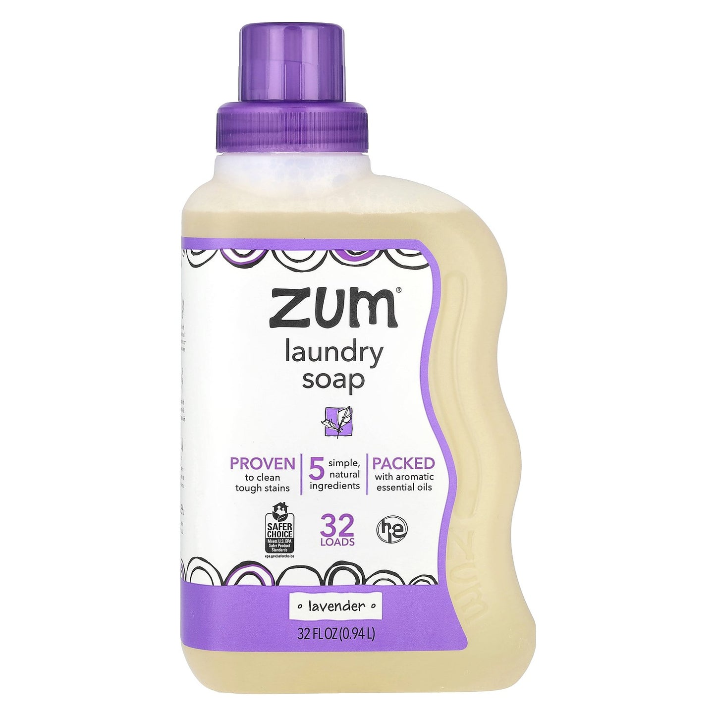 ZUM, Laundry Soap, Lavender, 32 fl oz (0.94 l)