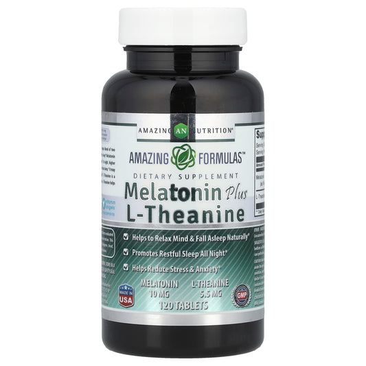 Amazing Nutrition, Melatonin Plus L-Theanine, 120 Tablets