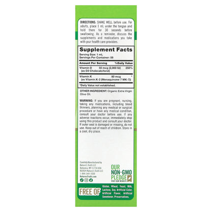 Nature's Truth, K2 + D3 with MK-7 Liquid Drops, 2 fl oz (59 ml)