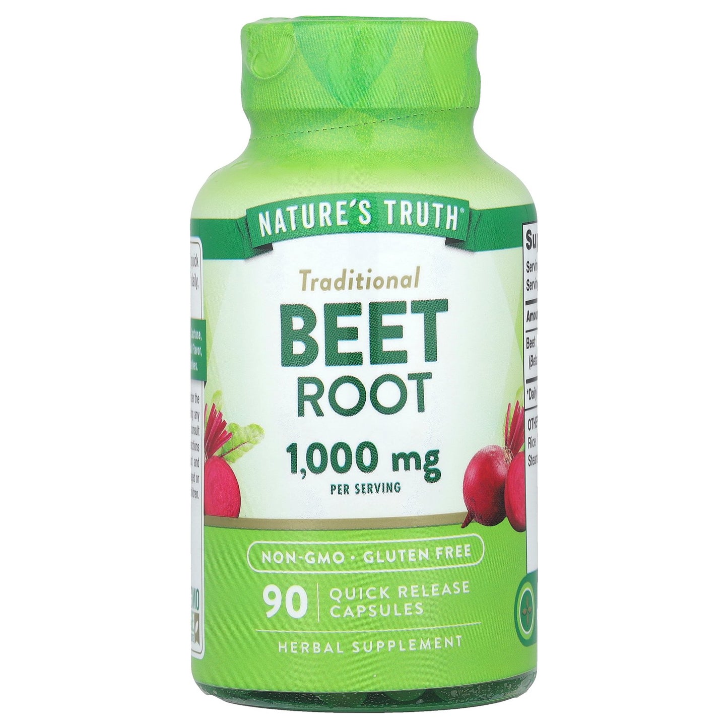 Nature's Truth, Beet Root, 1,000 mg, 90 Quick Release Capsules (500 mg per Capsule)