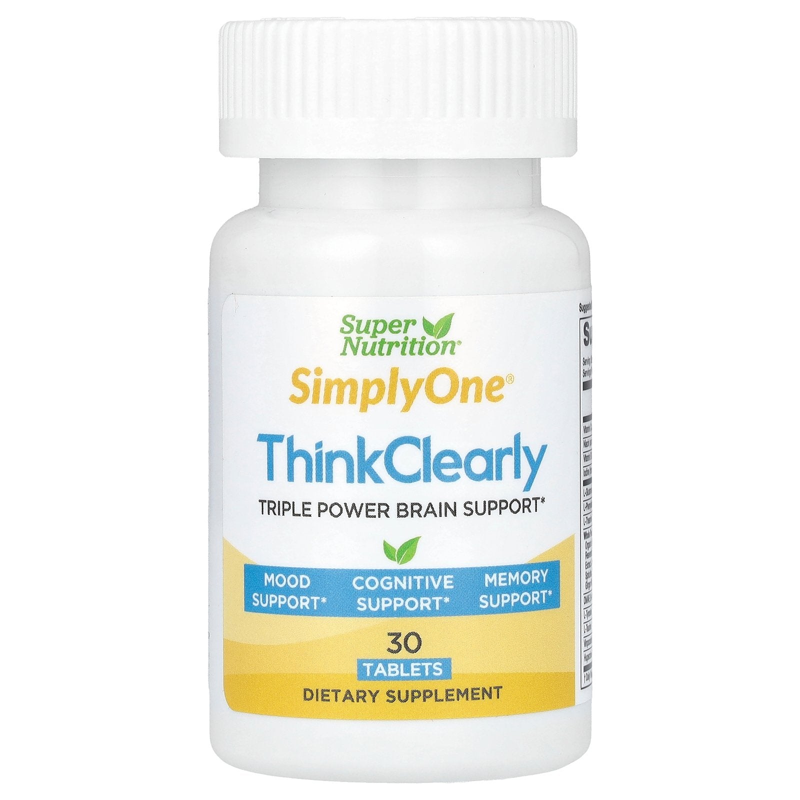 Super Nutrition, SimplyOne, Think Clearly, 30 Tablets