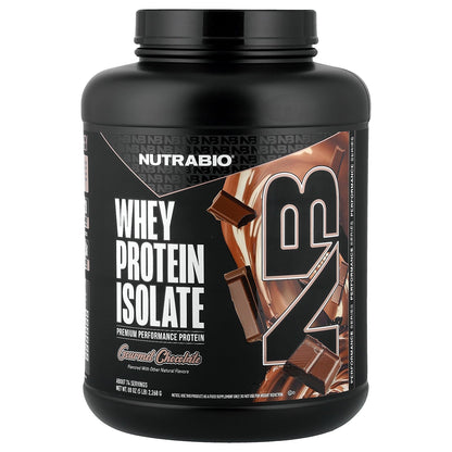 NutraBio, Whey Protein Isolate, Gourmet Chocolate, 5 lb (2,268 g)