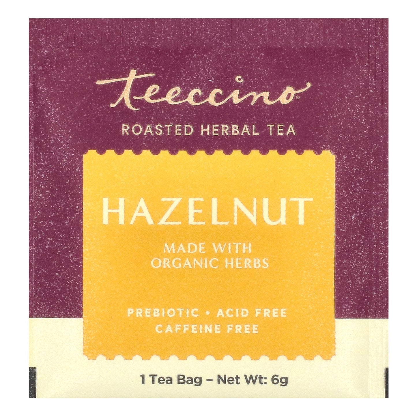 Teeccino, Roasted Herbal Tea, Hazelnut, Caffeine Free, 25 Tea Bags, 5.3 oz (150 g)