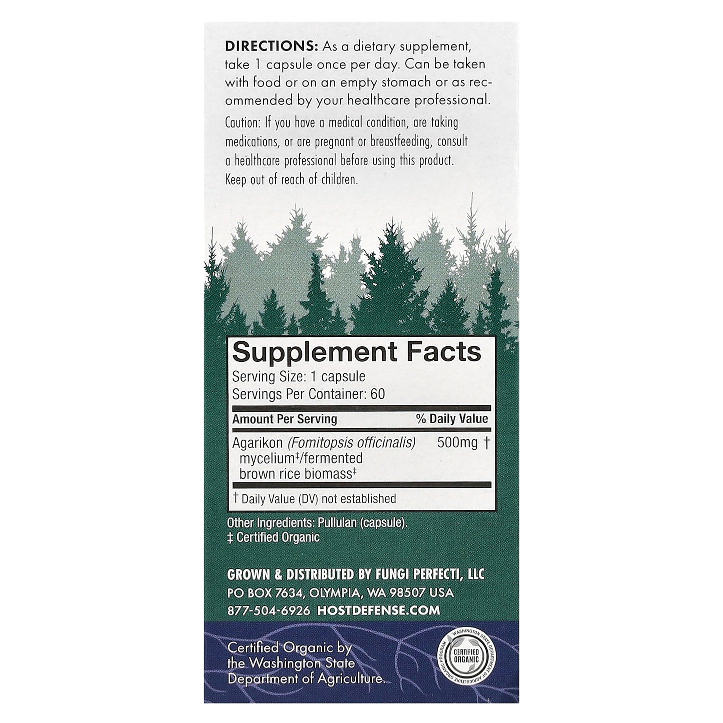 Host Defense, Mushrooms™, Agarikon, 60 Capsules (500 mg per Capsule)